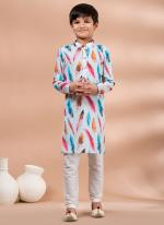 Cotton Multi Traditional Wear Digital Printed Kids Kurta Pajama